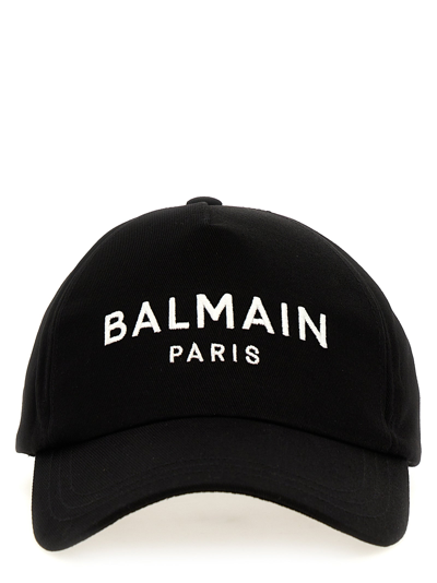 Balmain Logo Embroidery Cap In Black