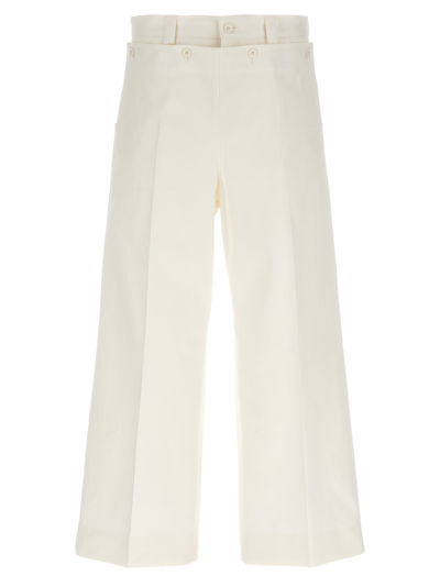 Dolce & Gabbana Panelled Twill Wide-leg Trousers In White