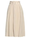 PESERICO PESERICO WOMAN MIDI SKIRT BEIGE SIZE 8 POLYESTER