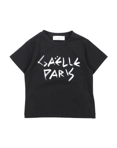 Gaelle Paris Babies' Gaëlle Paris Toddler Girl T-shirt Black Size 6 Cotton, Elastane