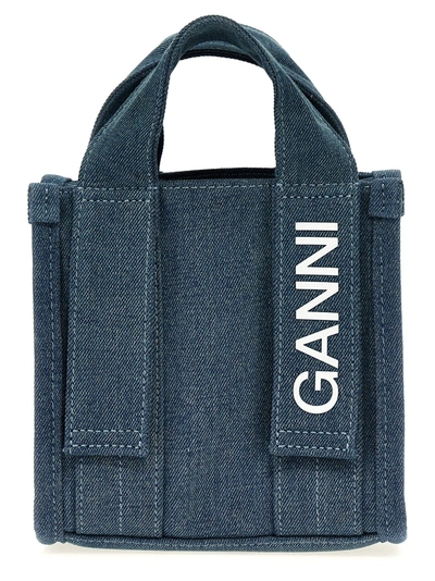 Ganni Mini Tech Tote Bag Light Blue