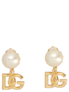Dolce & Gabbana Logo Faux Pearl Earrings