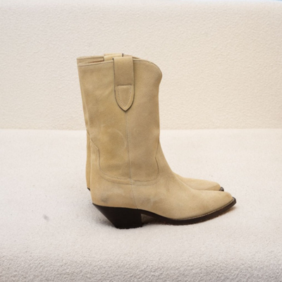 Pre-owned Isabel Marant Dahope Pointed Toe Suede Beige Boots,  37