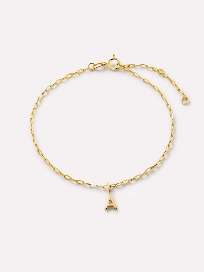 Ana Luisa Gold Charm Bracelet In Letter A Solid Gold