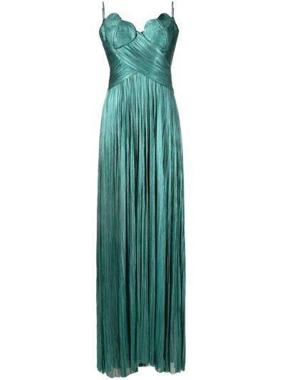 Maria Lucia Hohan Rovena Pleated Gown In Green