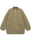 GANNI GREEN OVERSIZED BOMBER JACKET