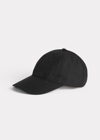 Totême Contrast-stitch Cotton Cap Black In Black