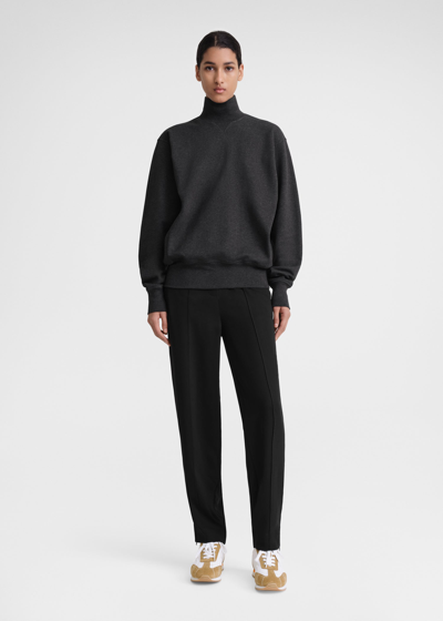 Totême Cotton Turtleneck Sweatshirt Charcoal Melange