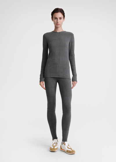 Totême Monogram Knit Top Dark Grey Melange