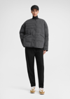 Totême Quilted Jersey Jacket Charcoal Melange In Charcoal Melange