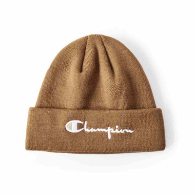 Champion 【品牌直营】男女同款潮流百搭刺绣字母logo针织毛线帽 In Brown