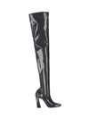 Amina Muaddi Marine Stretch 95 Latex Over-the-knee Boots In Grey