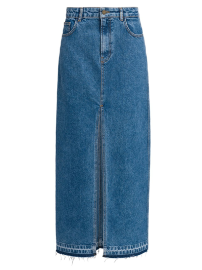 Philosophy Di Lorenzo Serafini Denim Maxi Skirt In Blue