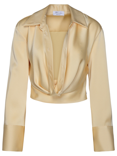 BLUMARINE BLUMARINE IVORY ACETATE BLEND SHIRT WOMAN