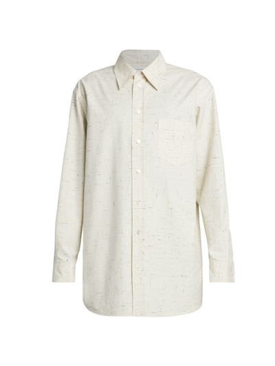 Bottega Veneta Men's Criss Cross Cotton Button-front Shirt In Dove