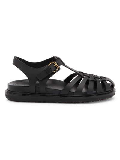 Marni Sleek White Strappy Sandals For Women In Black