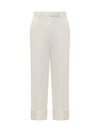 Thom Browne High-waisted Wide-leg Trousers In White