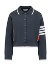 Thom Browne 4-bar Striped Button-up Jacket In Blue