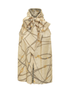 Versace Chain-link Print Halterneck Top In Gold