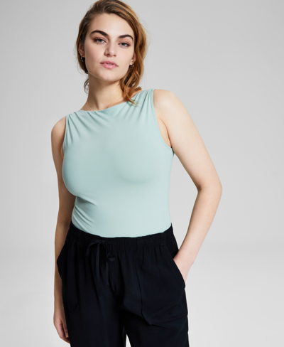 And Now This Women's Boat-neck Double-layered Sleeveless Bodysuit, Created For Macy's In Green Pond
