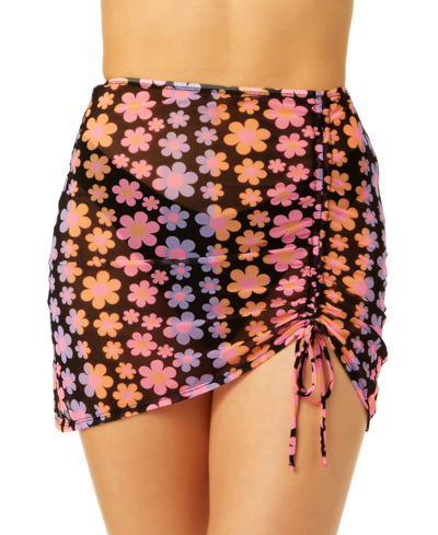 Salt + Cove Juniors' Adjustable Side-cinch Mesh Swim Skirt, Created For Macy's In Multi