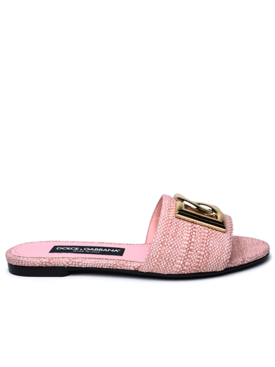 Dolce & Gabbana Pink Fabric Slippers Woman