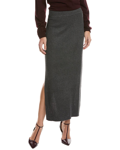 Splendid Rib Cashmere-blend Skirt In Grey