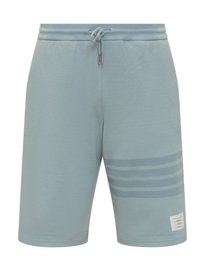 Thom Browne 4-bar Striped Shorts In Blue