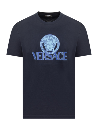 Versace Medusa T-shirt In Navy Blue