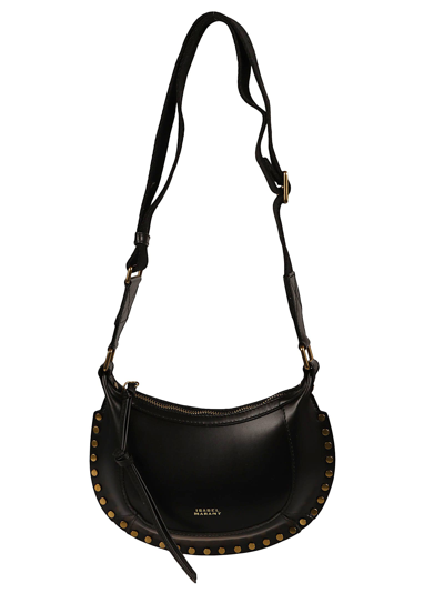 Isabel Marant Mini Moon Stud-embellished Leather Shoulder Bag In Black