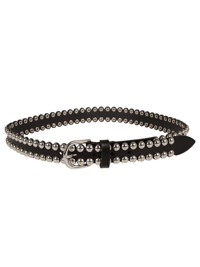 Isabel Marant Studded Belt In Black/silver