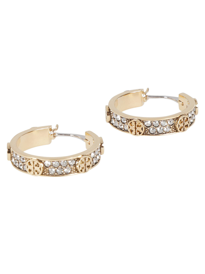 Tory Burch Miller Stud Earrings In Tory Gold/crystal