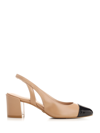 Stuart Weitzman Sleek Suede And Patent-leather Slingback Pumps In Multicolor