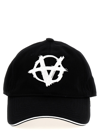 Vetements Double Anarchy-embroidered Cotton Cap In Black
