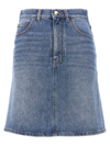 Chloé Mini Skirt With Back And Front Pockets In Blue