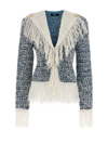 BALMAIN FRINGED TWEED JACKET