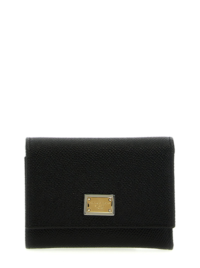 Dolce & Gabbana French Flap Wallet In Black