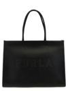 Furla Opportunity Logo Leather Tote Bag In Black