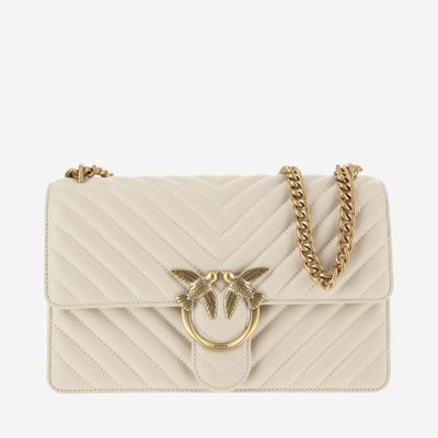 Pinko Love One Classic Shoulder Bag In White