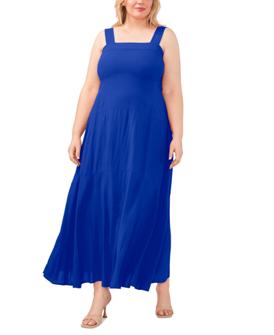 Vince Camuto Plus Size Square-neck Tiered Maxi Dress In Cobalt