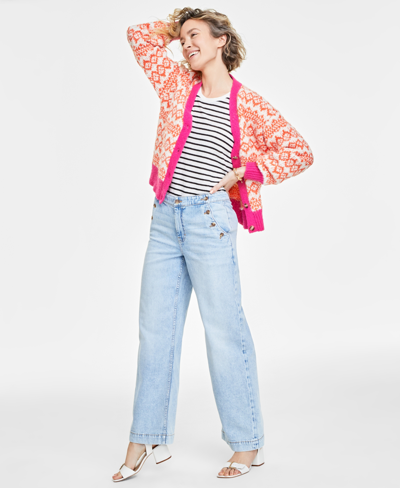 On 34th Women's Sailor High-rise Wide-leg Jeans, Regular & Short, Created For Macy's In Light Wash