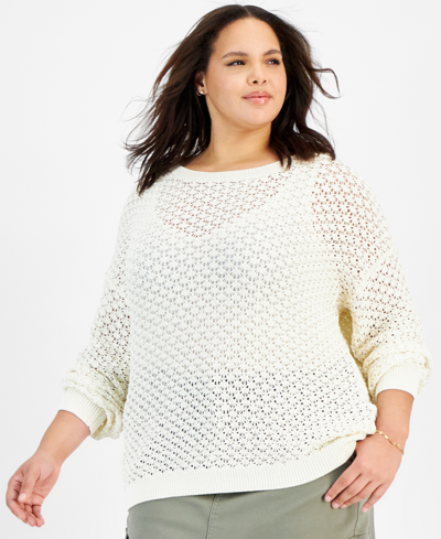 And Now This Plus Size Crocheted Sweater In Olive