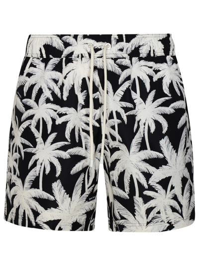 PALM ANGELS PALM ANGELS MAN PALM ANGELS 'PALMS' BLACK POLYESTER SWIMSUIT
