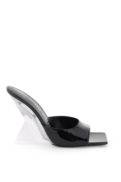 Attico The  Cheope Glossy Wedge Square In Black