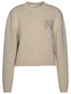 PALM ANGELS PALM ANGELS BEIGE WOOL BLEND SWEATER WOMAN