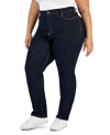 STYLE & CO PLUS SIZE MID-RISE STRAIGHT-LEG JEANS, CREATED FOR MACY'S