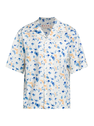 MARNI MEN'S PAINTSTROKE LOGO BOWLING SHIRT