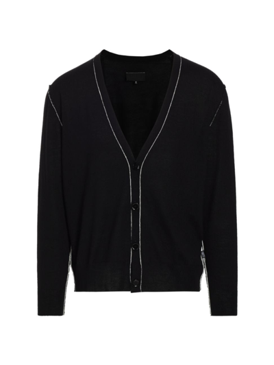 Mm6 Maison Margiela Men's Wool Knit Cardigan In Black