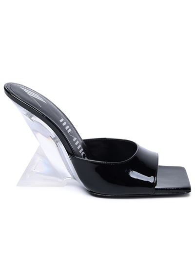 ATTICO THE ATTICO BLACK PATENT LEATHER SLIPPERS WOMAN