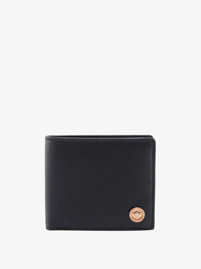Versace Leather Bifold Wallet In Black